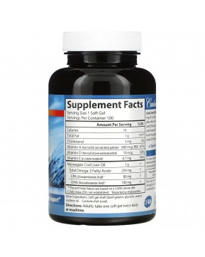 Carlson, Wild Norwegian, Cod Liver Oil Gems, жир печени дикой норвежской трески в капсулах, высшего качества, 1000 мг, 100 капсул